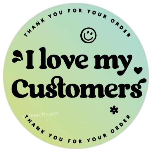 thank you for your order I love my Customers ! thank you sticker for business - Picture 7 of 13